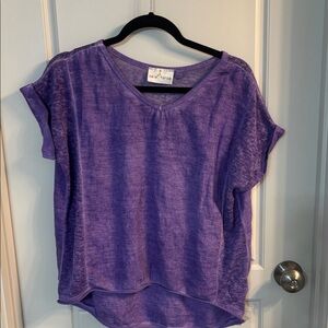 Belle France Purple Short Sleeve Women's Top